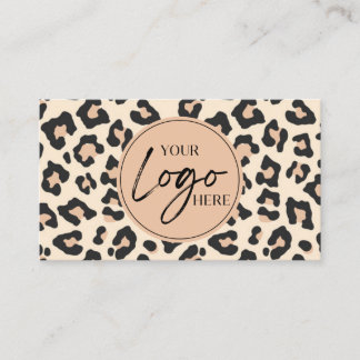 Cartão De Visita Código QR do Logotipo da Empresa Moderno Leopardo