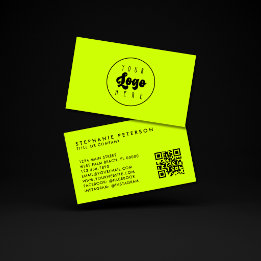 Cartão De Visita Código QR do Logotipo da Empresa Personalizado em 