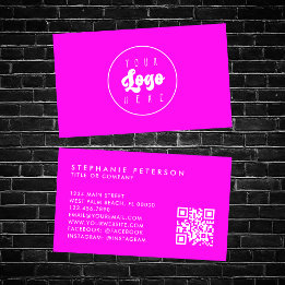 Cartão De Visita Código QR do Logotipo da Empresa Personalizado em 