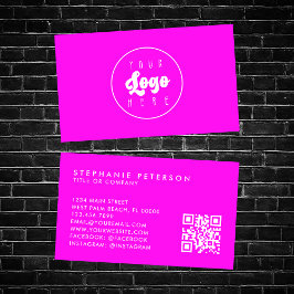 Cartão De Visita Código QR do Logotipo da Empresa Personalizado em