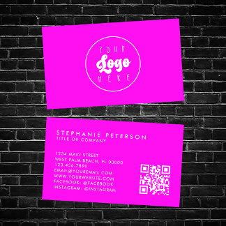 Cartão De Visita Código QR do Logotipo da Empresa Personalizado em 