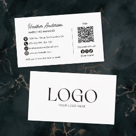Cartão De Visita Código QR do Logotipo da Empresa Personalizado Mod