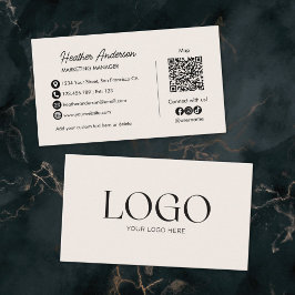 Cartão De Visita Código QR do Logotipo da Empresa Personalizado Mod