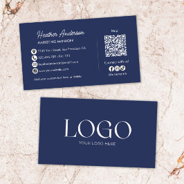 Cartão De Visita Código QR do Logotipo da Empresa Personalizado Mod