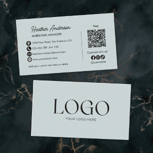 Cartão De Visita Código QR do Logotipo da Empresa Personalizado Mod