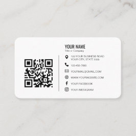 Cartão De Visita Código QR do logotipo da empresa profissional mini