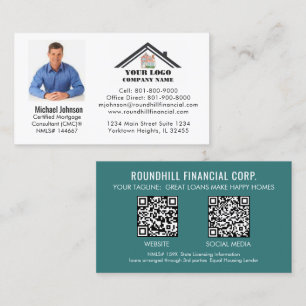 Cartão De Visita Código QR do logotipo da foto de hipoteca profissi