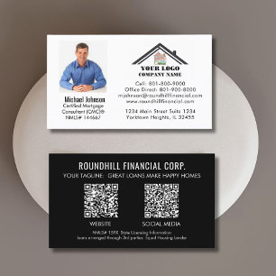 Cartão De Visita Código QR do Logotipo da Foto de Hipoteca Profissi
