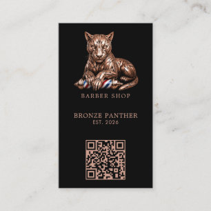 Cartão De Visita Código Qr do Logotipo da Loja de Cabeleireiro Pant