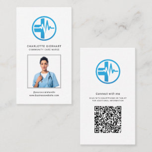 Cartão De Visita Código QR do logotipo de empresa moderno Foto do f