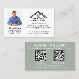 Cartão De Visita Código QR do logotipo de foto da hipoteca profissi