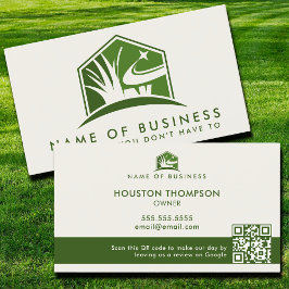 Cartão De Visita Código QR do Logotipo do Modern Lawn Care Landscap