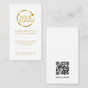 Cartão De Visita Código QR do Logotipo do Serviço de Limpeza Reside