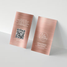 Código QR do logotipo Dourado de Rosa de metal esc