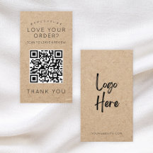 Código QR do Logotipo em Papel Kraft Rústico Deixe