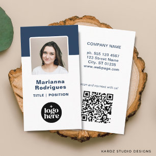 Cartão De Visita Código QR do Logotipo Empresarial Foto do Funcioná