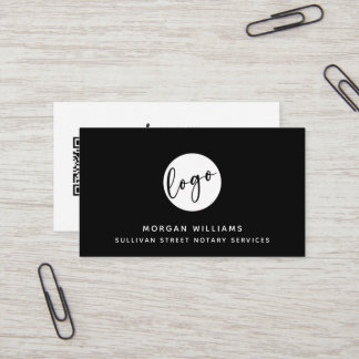 Cartão De Visita Código Qr do Logotipo Moderno Minimalista Profissi