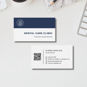 Cartão De Visita Código QR do Logotipo Personalizado da Clínica Odo