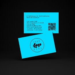 Cartão De Visita Código QR do logotipo personalizado da empresa em 