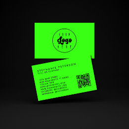 Cartão De Visita Código QR do logotipo personalizado da empresa em 