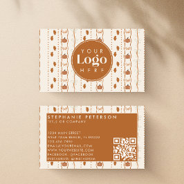 Cartão De Visita Código QR do Logotipo Personalizado da Pumpkin do