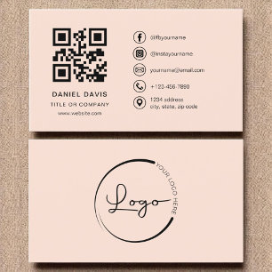 Cartão De Visita Código QR do logotipo profissional da empresa de c