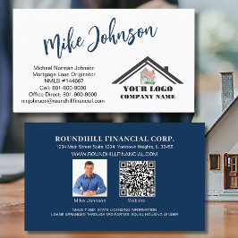 Cartão De Visita Código QR do Logotipo Profissional Hipotecário Mod