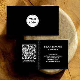 Cartão De Visita Código QR do logotipo simples mínimo moderno de De