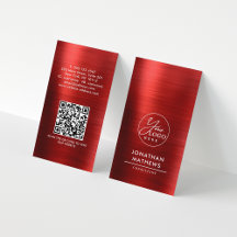 Código QR do Logotipo Vermelho Metálico Bruto Prof