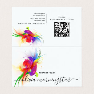 Cartão De Visita Código QR do Lorikeet Abstrato