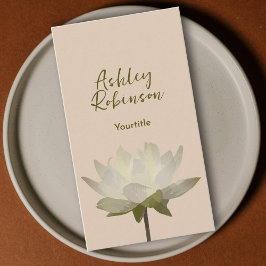 Cartão De Visita Código QR do lótus floral pastel earthy