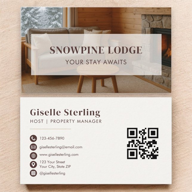 Cartão De Visita Código QR do Marketing de Propriedade de Aluguel (Criador carregado)