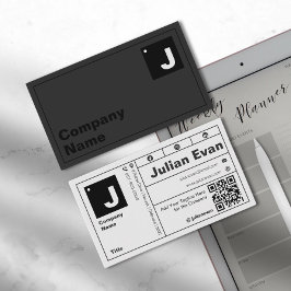 Cartão De Visita Código QR do Monograma de Tipografia em Negrito Mo