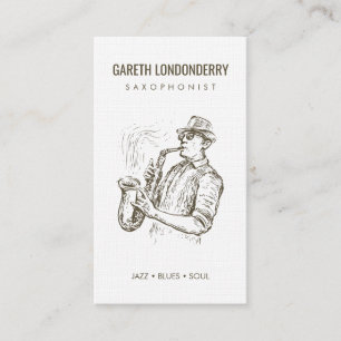 Cartão De Visita código qr do músico saxofonista profissional moder