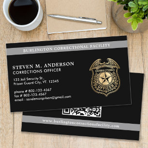 Cartão De Visita Código QR do Oficial de Correções Personalizado Ap