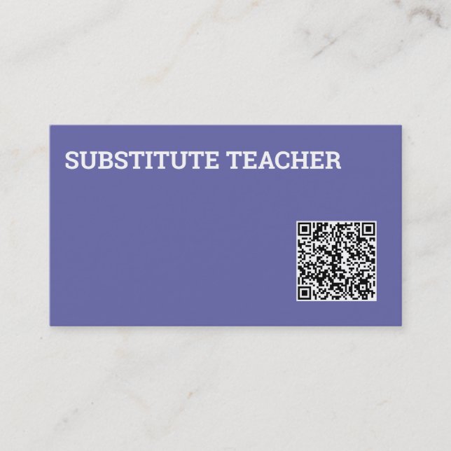 Cartão De Visita Código QR do professor substituto (Frente)