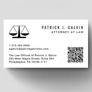 Cartão De Visita Código QR do Profissional Jurídico
