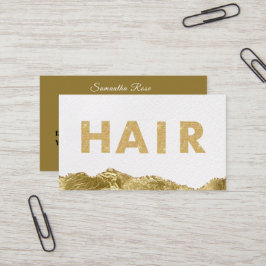 Cartão De Visita Código QR do Promocional Stylist do Cabelo Dourado