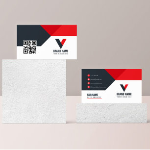 Cartão De Visita Código Qr do Real Estate Red Drak