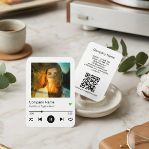 Cartão De Visita Código QR do reprodutor de música da lista de repr