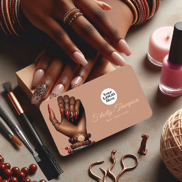 Cartão De Visita Código QR do Salão da Manicure Americana Africana