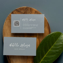 CÓDIGO QR do script mínimo moderno azul Dusty