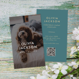 Cartão De Visita Código QR do Separador de Pet Mínimo Moderno do Tr