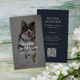 Cartão De Visita Código QR do Separador de Pet Mínimo Moderno do Tr