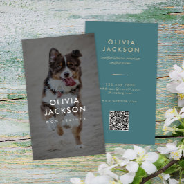 Cartão De Visita Código QR do Separador de Pet Mínimo Moderno do Tr