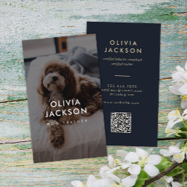 Cartão De Visita Código QR do Separador de Pet Mínimo Moderno do Tr