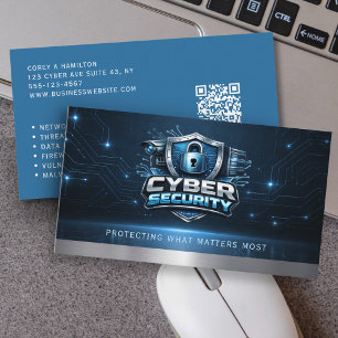 Cartão De Visita Código QR do Serviço de Engenheiro de Ciberseguran