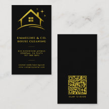 Código QR do serviço de limpeza de casa brilhante