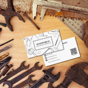 Cartão De Visita Código QR do Serviço de Manual do Carpenter Tools