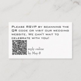 Cartão De Visita Código QR do Site de RSVP de Casamento com Orçamen